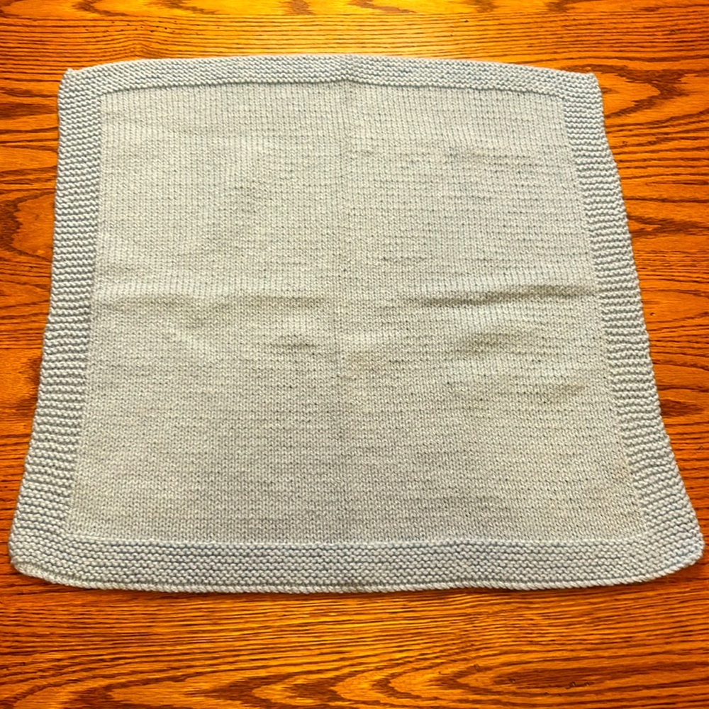 New Handmade Knitted Newborn Blue Cardigan Sweater & Blanket Set - Picture 10 of 10